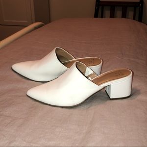 A New Days White Heel Wide Mules Womens 8